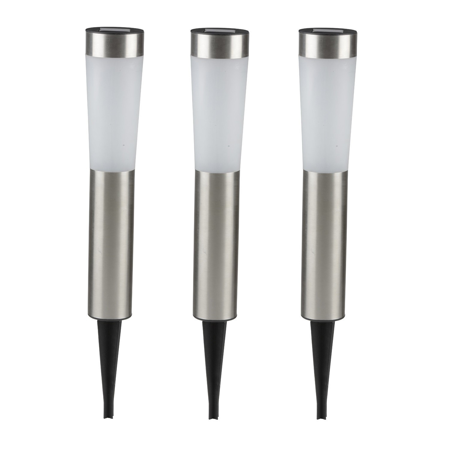 Grundig Prikspot - 3x - solar - tuinverlichting - RVS - 56 cm -