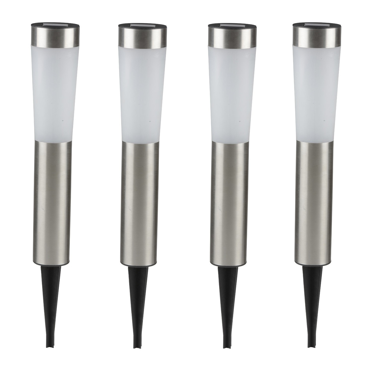 Grundig Prikspot - 4x - solar - tuinverlichting - RVS - 56 cm -