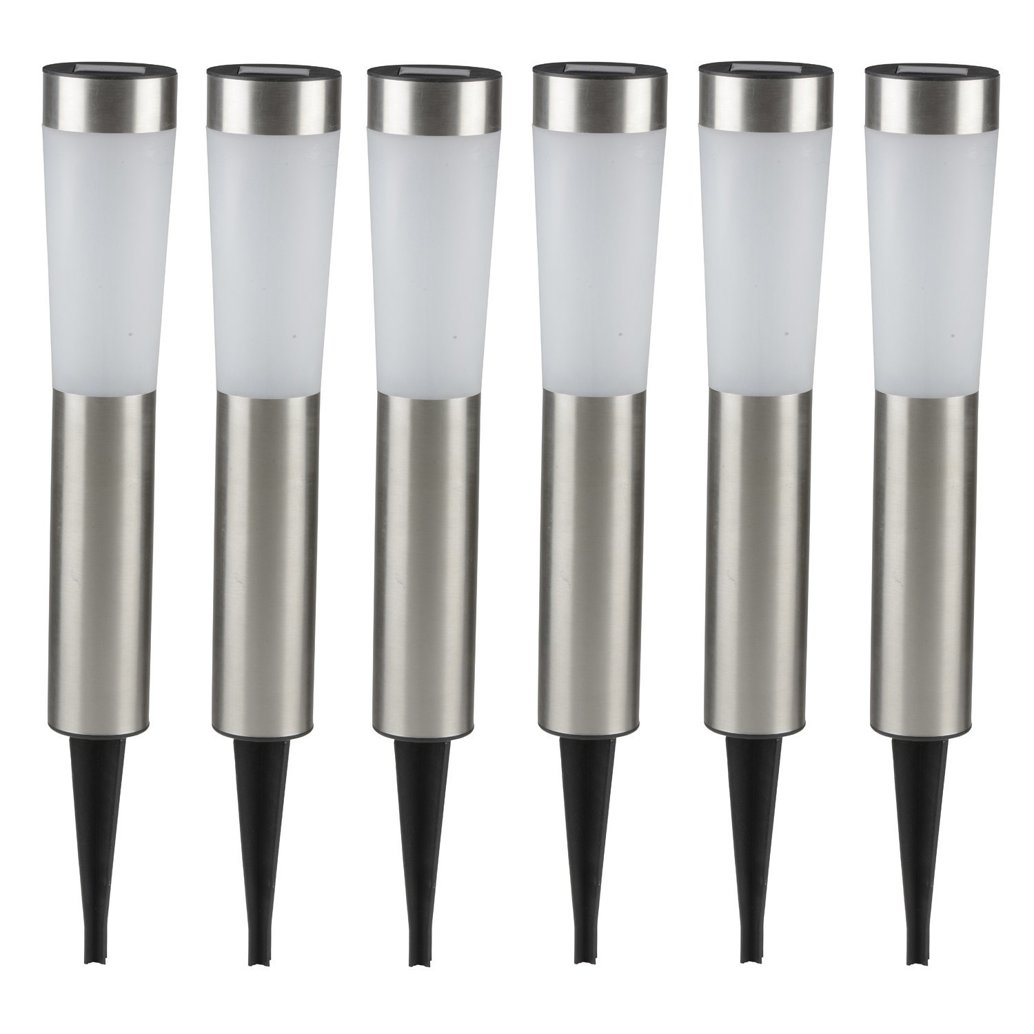 Grundig Prikspot - 6x - solar - tuinverlichting - RVS - 56 cm -