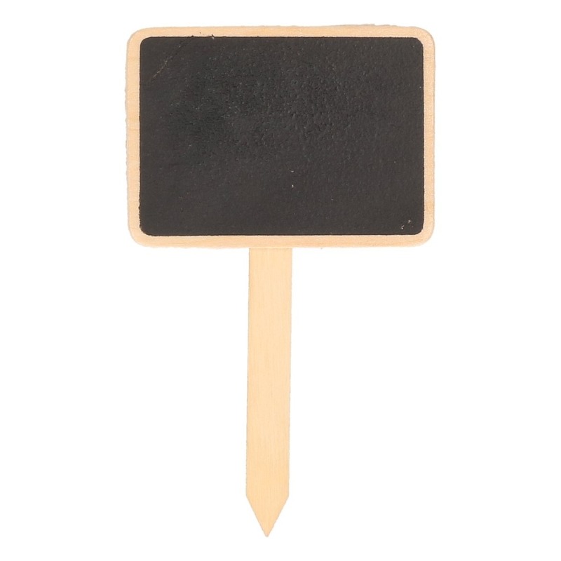 6x stuks mini krijtbordjes op stokje van 7 cm -