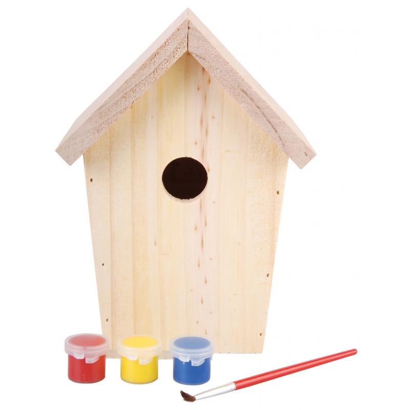 3x stuks DIY vogelhuisje schilderen 20 cm -