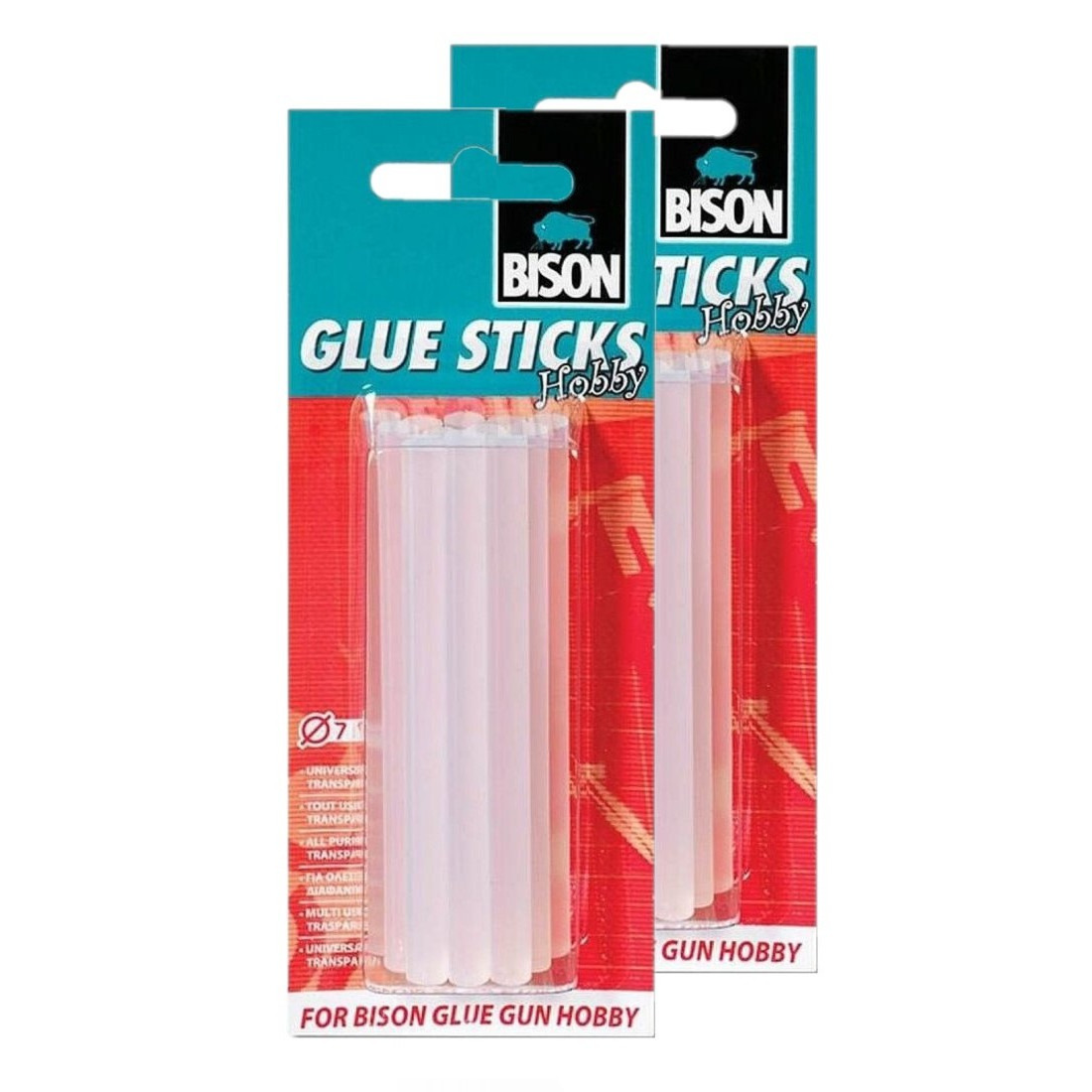 Bison lijmpatronen navulling - 24x - 7 mm - voor lijmpistool - hobbylijm -