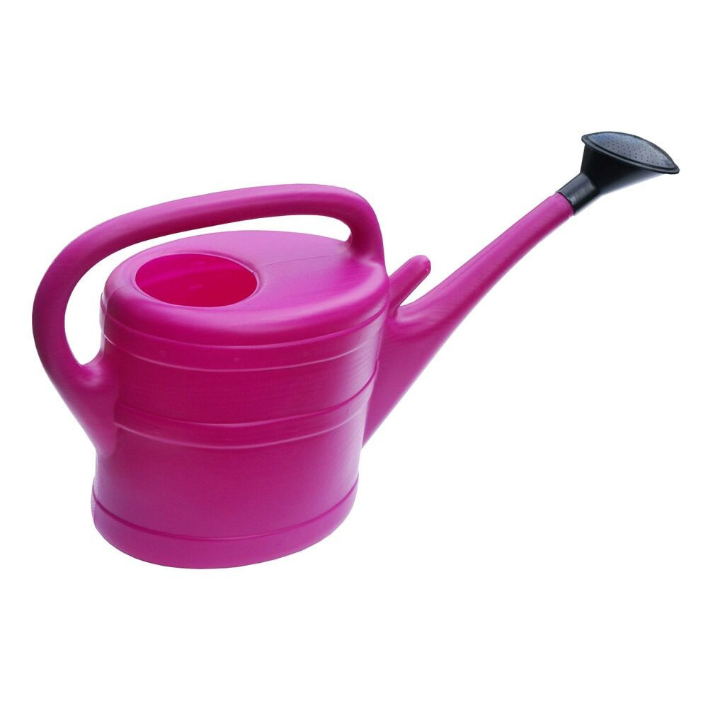 Gieter met broeskop - fuchsia roze - kunststof - 10 liter - 56 cm -