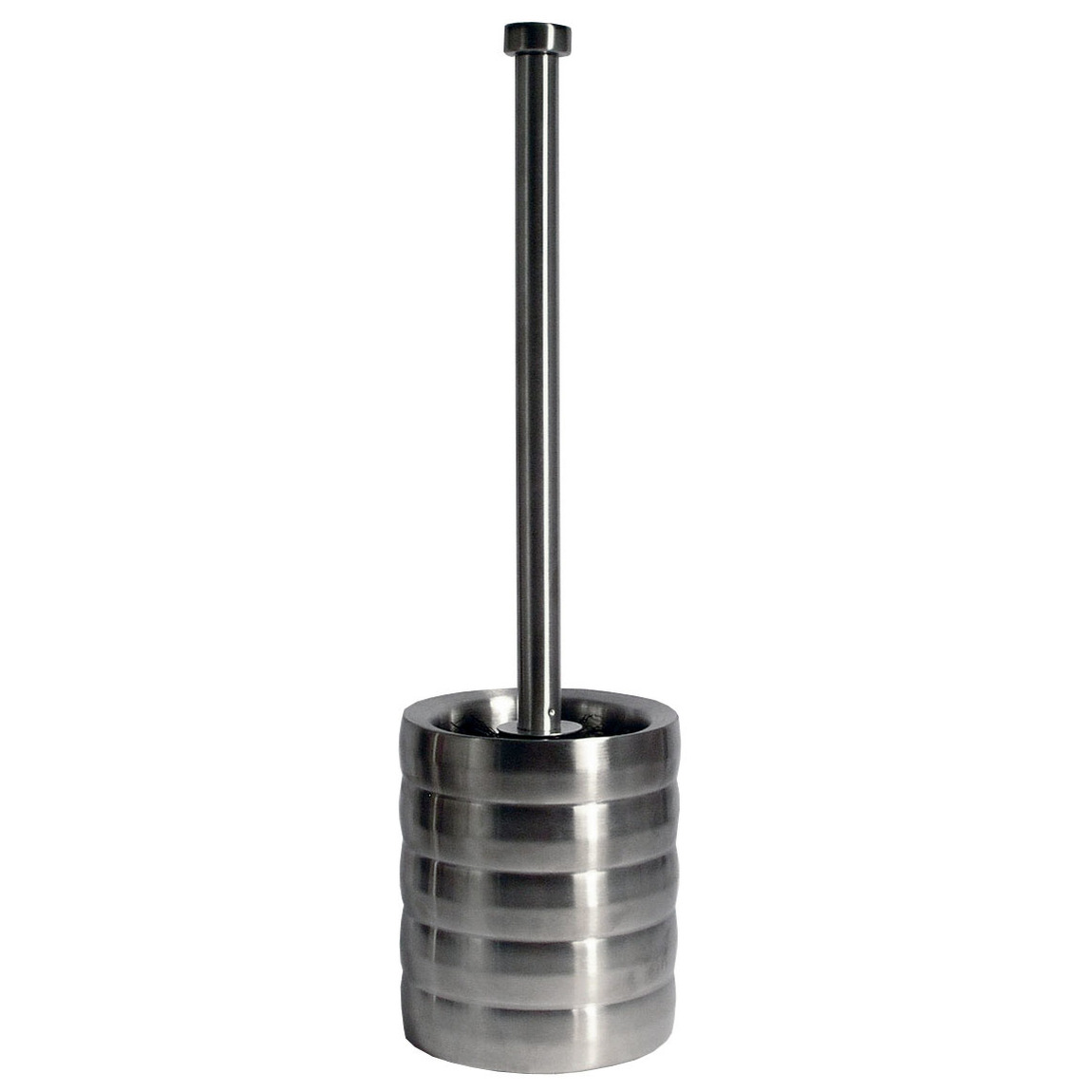 Toiletborstel - met houder - RVS - ribbels - 35 cm -