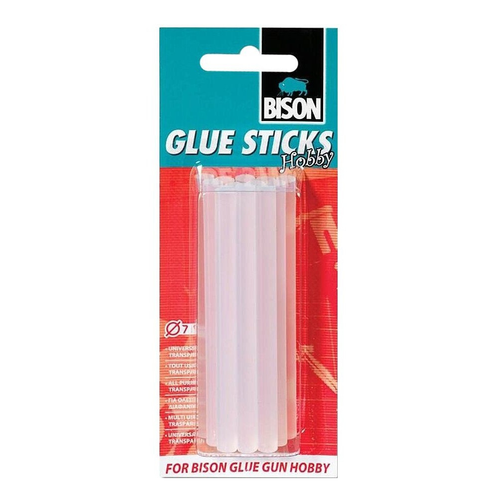 Bison lijmpatronen navulling - 12x - 7 mm - voor lijmpistool - hobbylijm -
