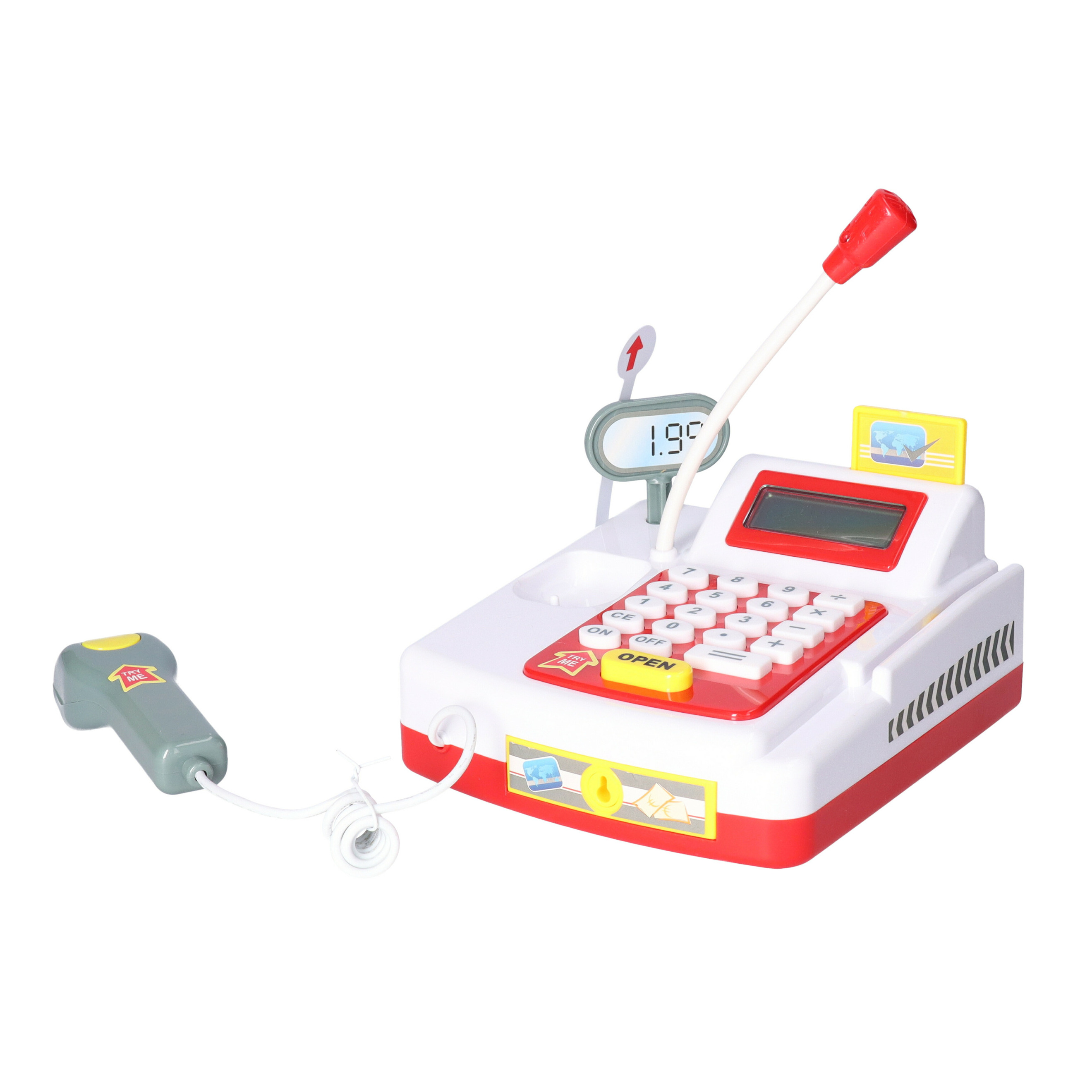 Speelgoed kassa met rekenmachine 9 x 9 x 7 cm voor kinderen -