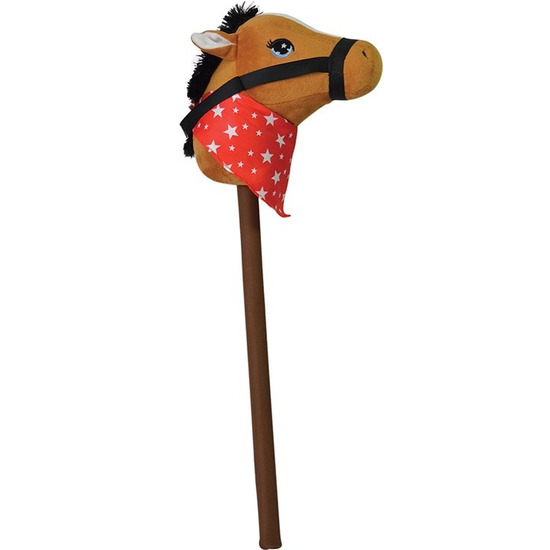 Bruin stokpaardje met geluid 68 cm voor kinderen -