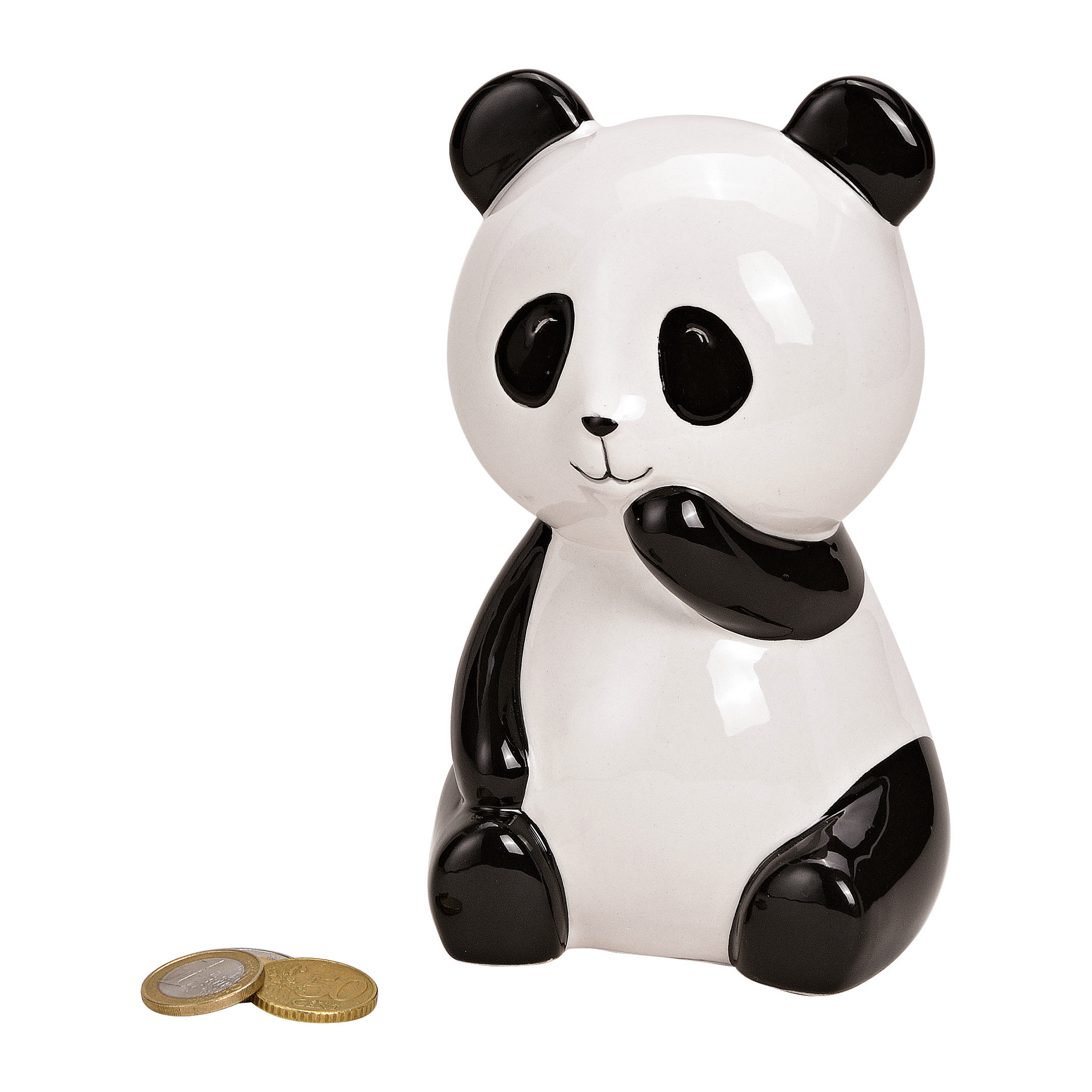 Dieren spaarpot zwarte/witte panda - 15 x 10 x 10 cm - Cadeau spaarpotten - Geld sparen -