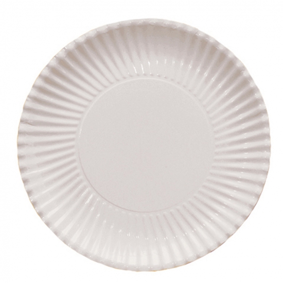 50x Platte kartonnen bordjes wit 23 cm -