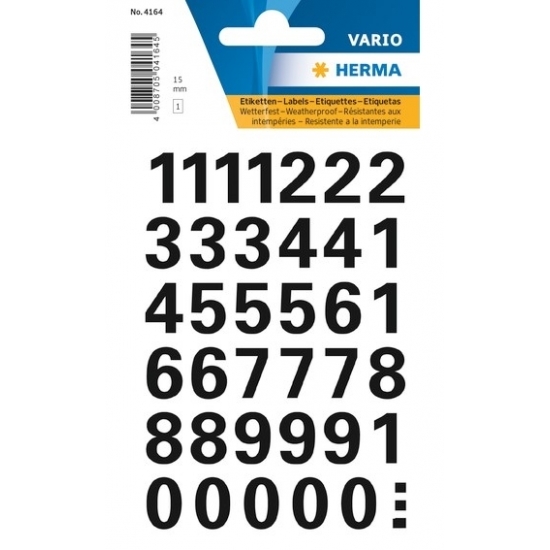 Stickervellen met 144x zwarte cijfers - zwart van 15 mm - Hobby/Kantoor artikelen -