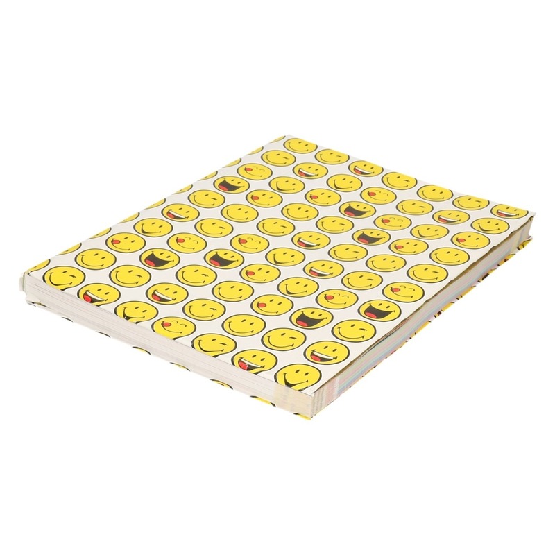 Kaftpapier wit met smileys 150 x 70 cm -