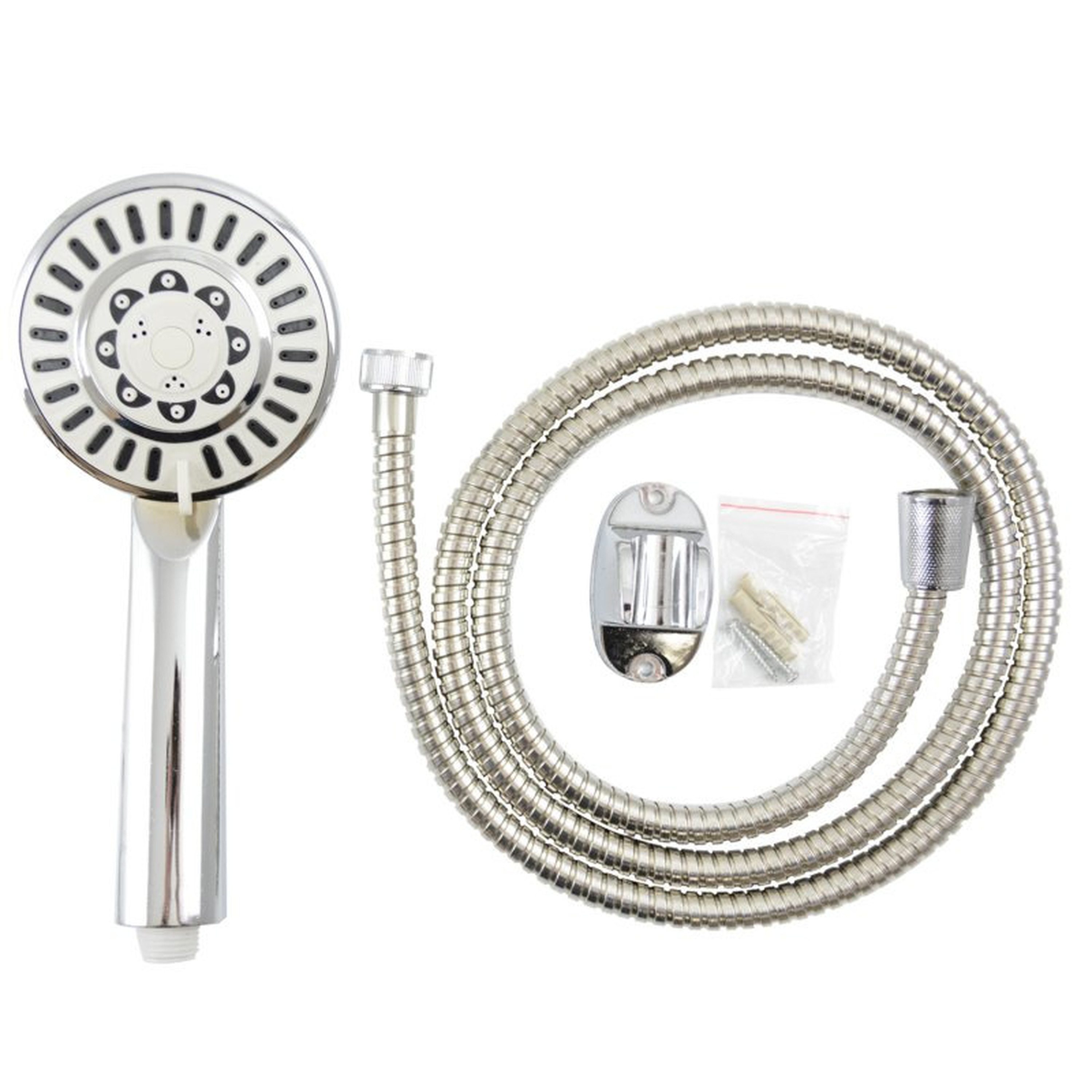Douchekop met slang - 3 standen - zilver/ zwart - 150 cm - handdouche - doucheslang -