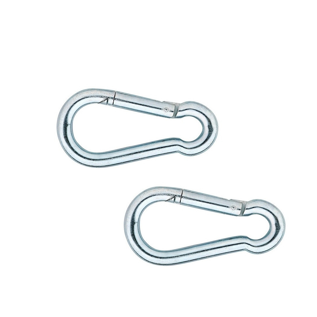 2x stuks karabijnhaak / karabijnhaken verzinkt staal 5 cm -