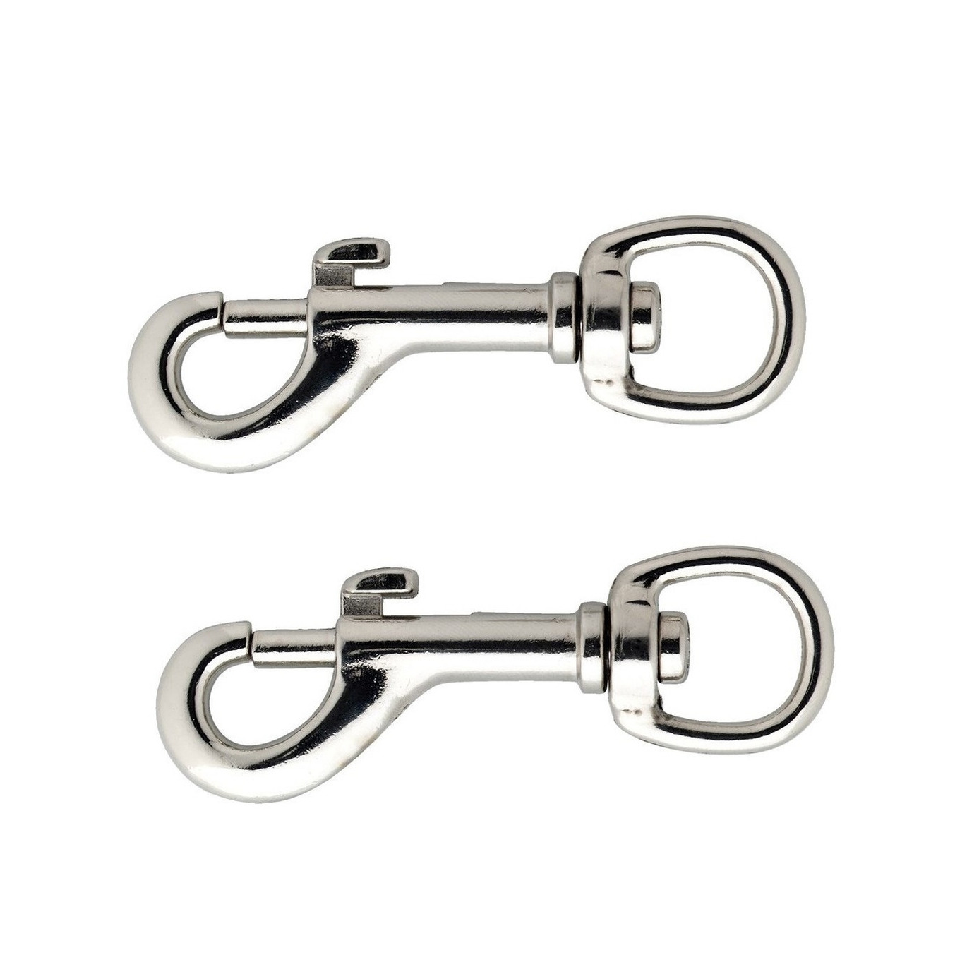 Musketonhaak - 2x stuks - vernikkeld - 8,2 x 2 cm - hondenlijnhaak -