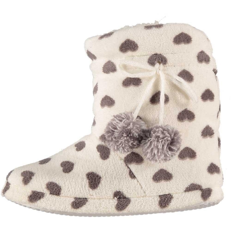 Hoge dames sloffen met hartjes print creme wit 41-42 -