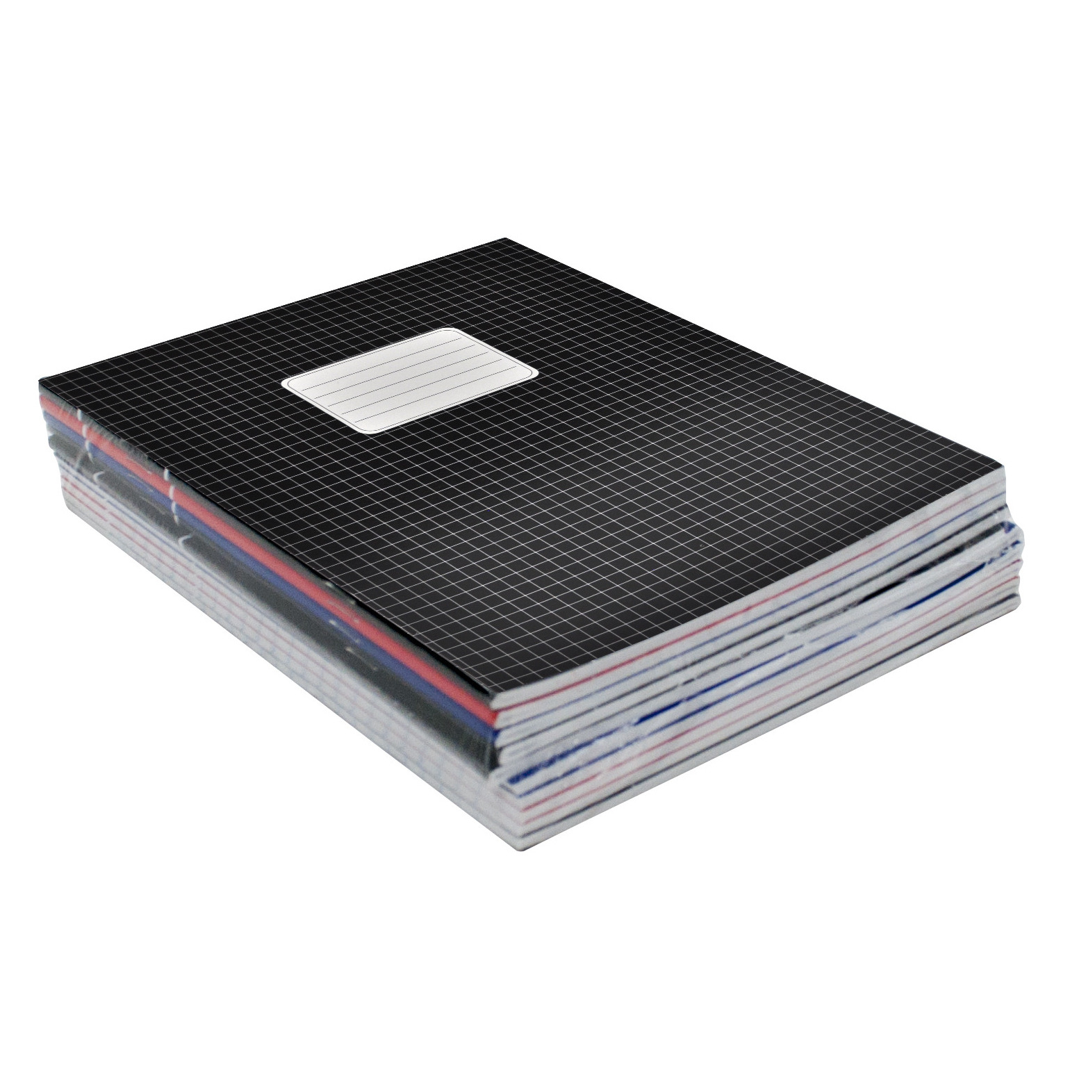10x stuks school schriften gekleurd A5 formaat - ruitjes van 5 mm -