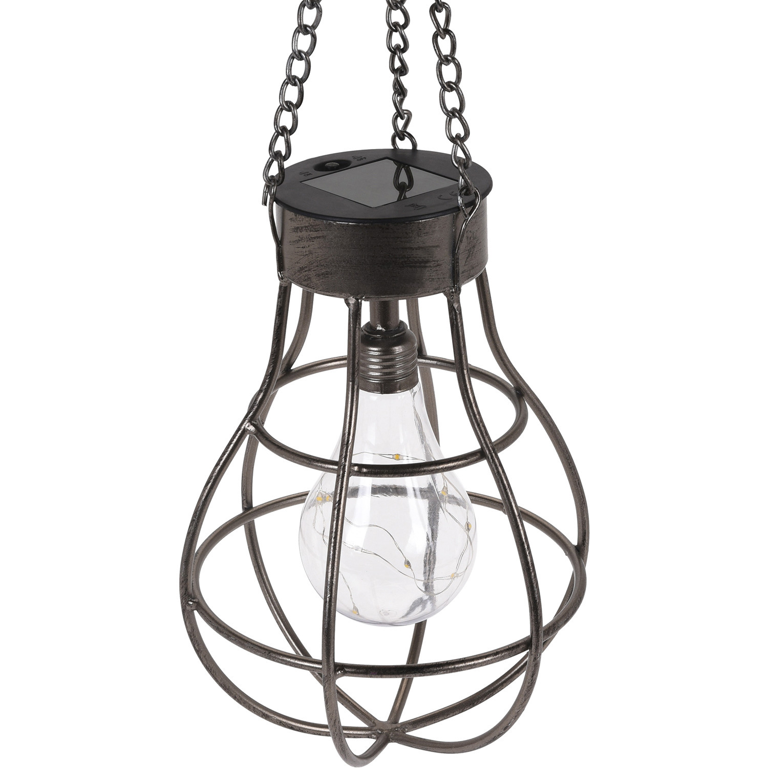 1x Solar hanglantaarn zwart op zonne-energie 26 cm tuinverlichting -