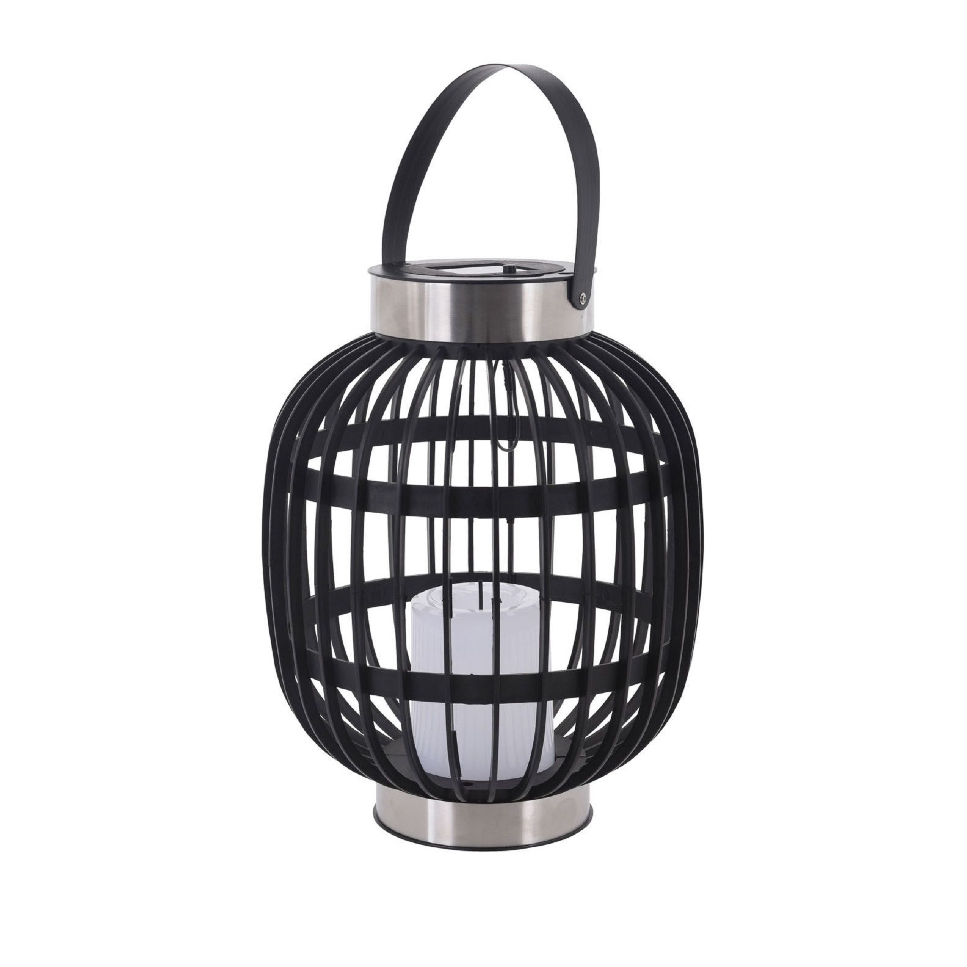 Solar hanglantaarn zwart op zonne-energie 30 cm tuinverlichting -