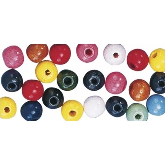 104x Gekleurde houten hobby kralen 10 mm -