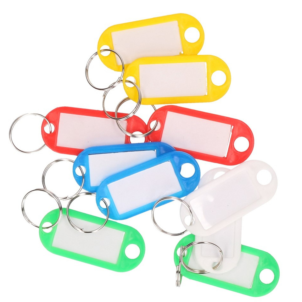 10x Gekleurde sleutellabels/sleutelhangers -