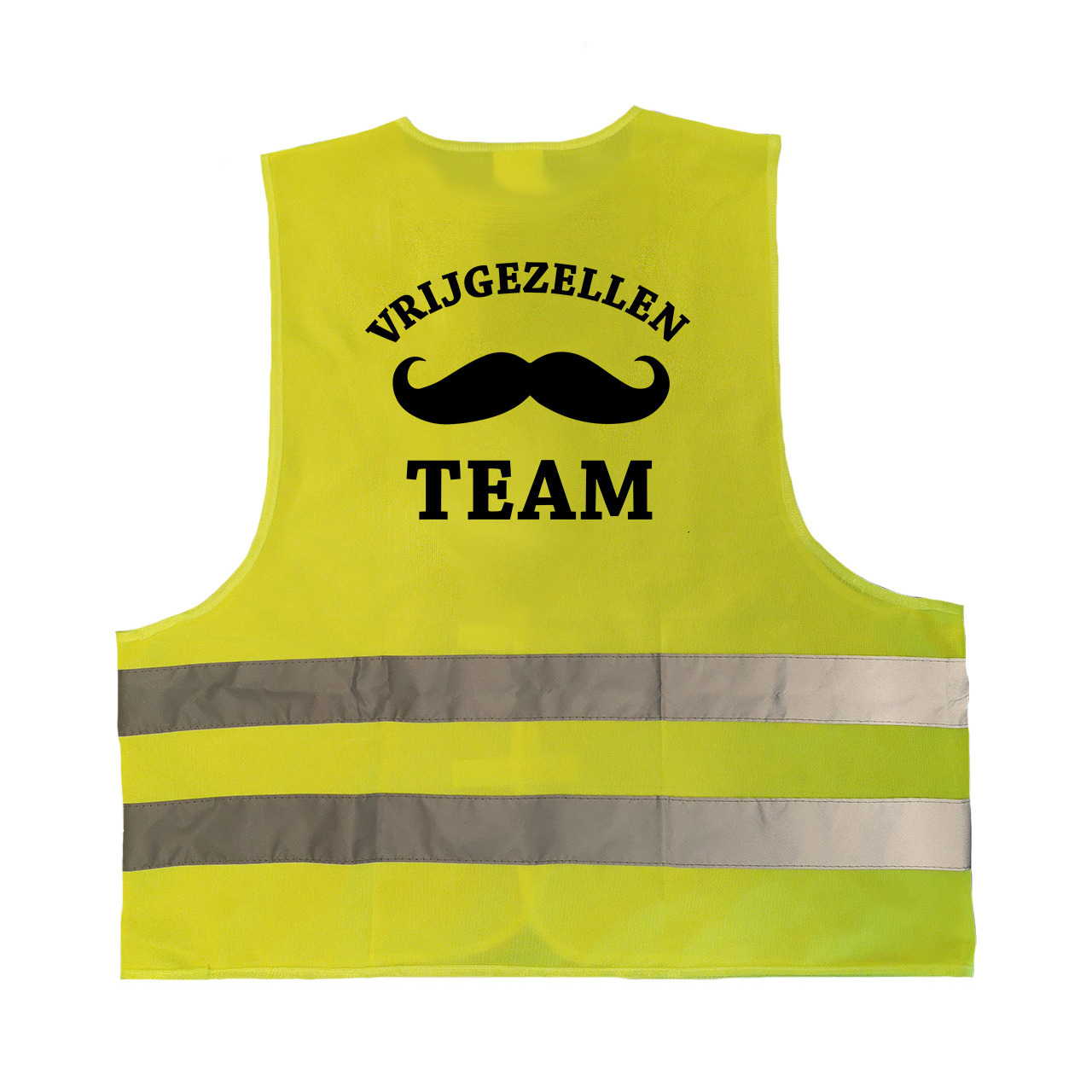 Vrijgezellen team / vrijgezellenfeest hesje geel met reflecterende strepen voor volwassenen One size -