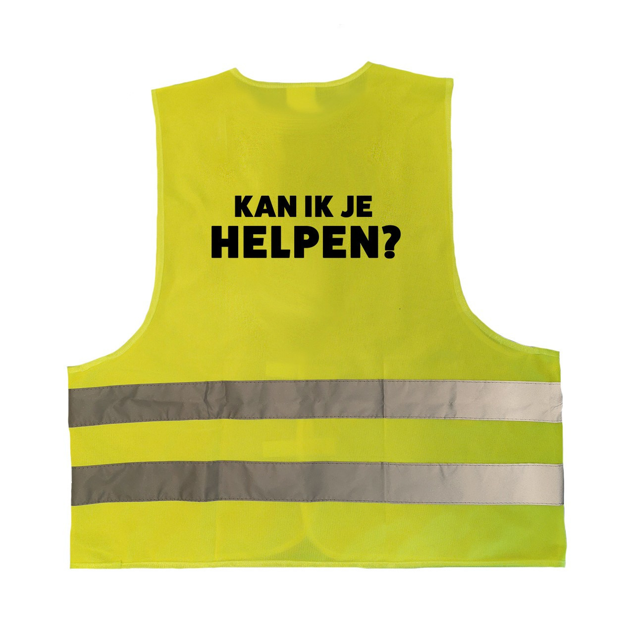 Kan ik je helpen personeel vestje / hesje geel met reflecterende strepen voor volwassenen One size -
