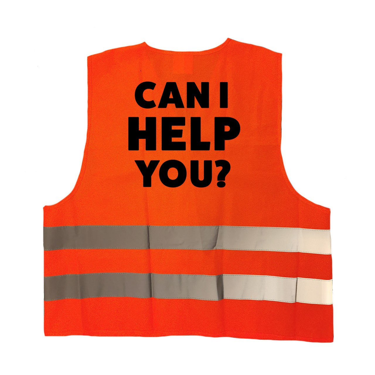 Can i help you personeel vestje / hesje oranje met reflecterende strepen voor volwassenen One size -