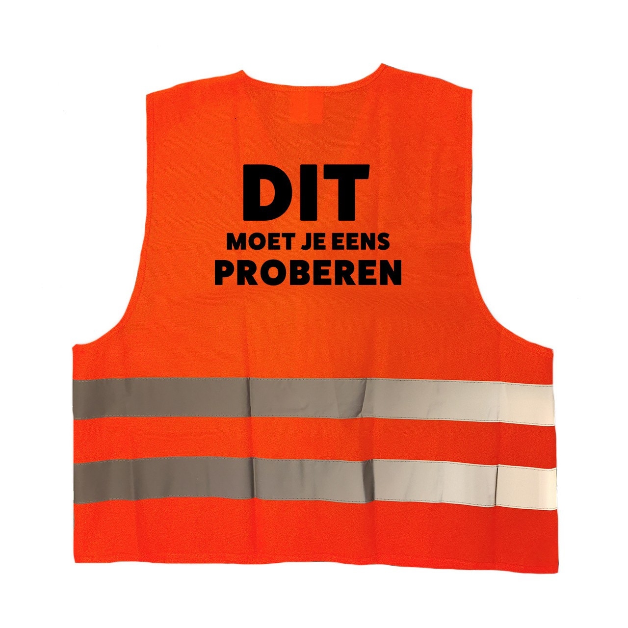 Dit moet je eens proberen vest / hesje oranje met reflecterende strepen voor volwassenen One size -