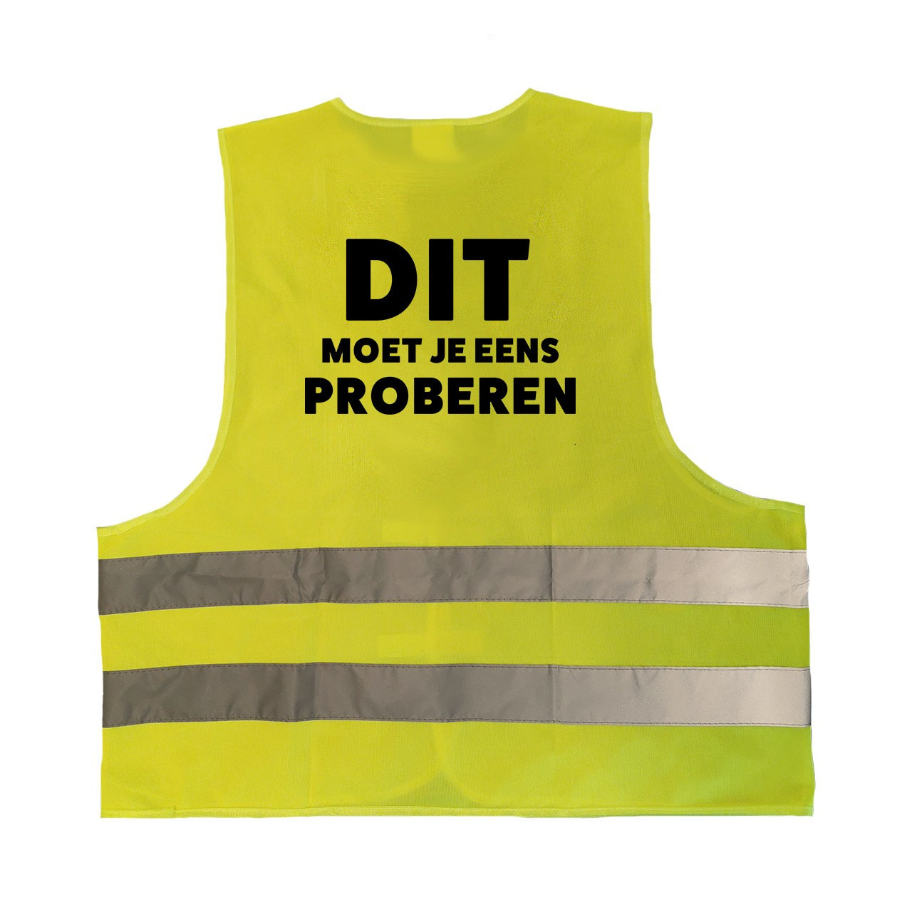 Dit moet je eens proberen vest / hesje geel met reflecterende strepen voor volwassenen One size -