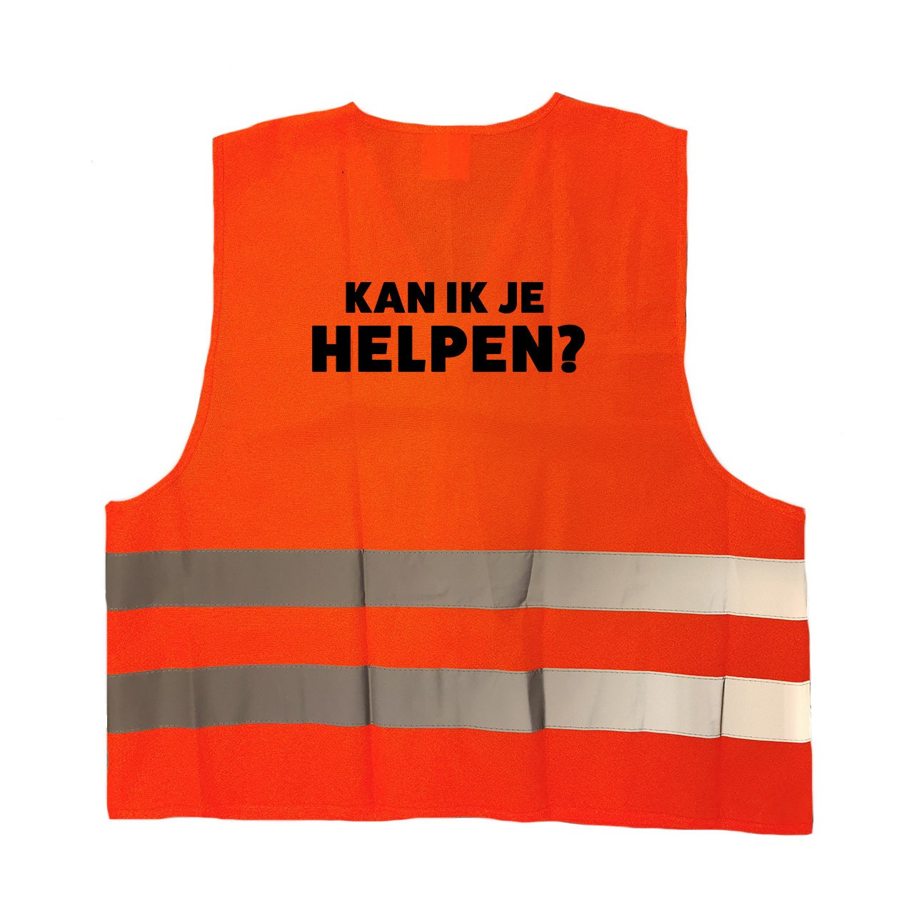 Kan ik je helpen personeel vestje / hesje oranje met reflecterende strepen voor volwassenen One size -