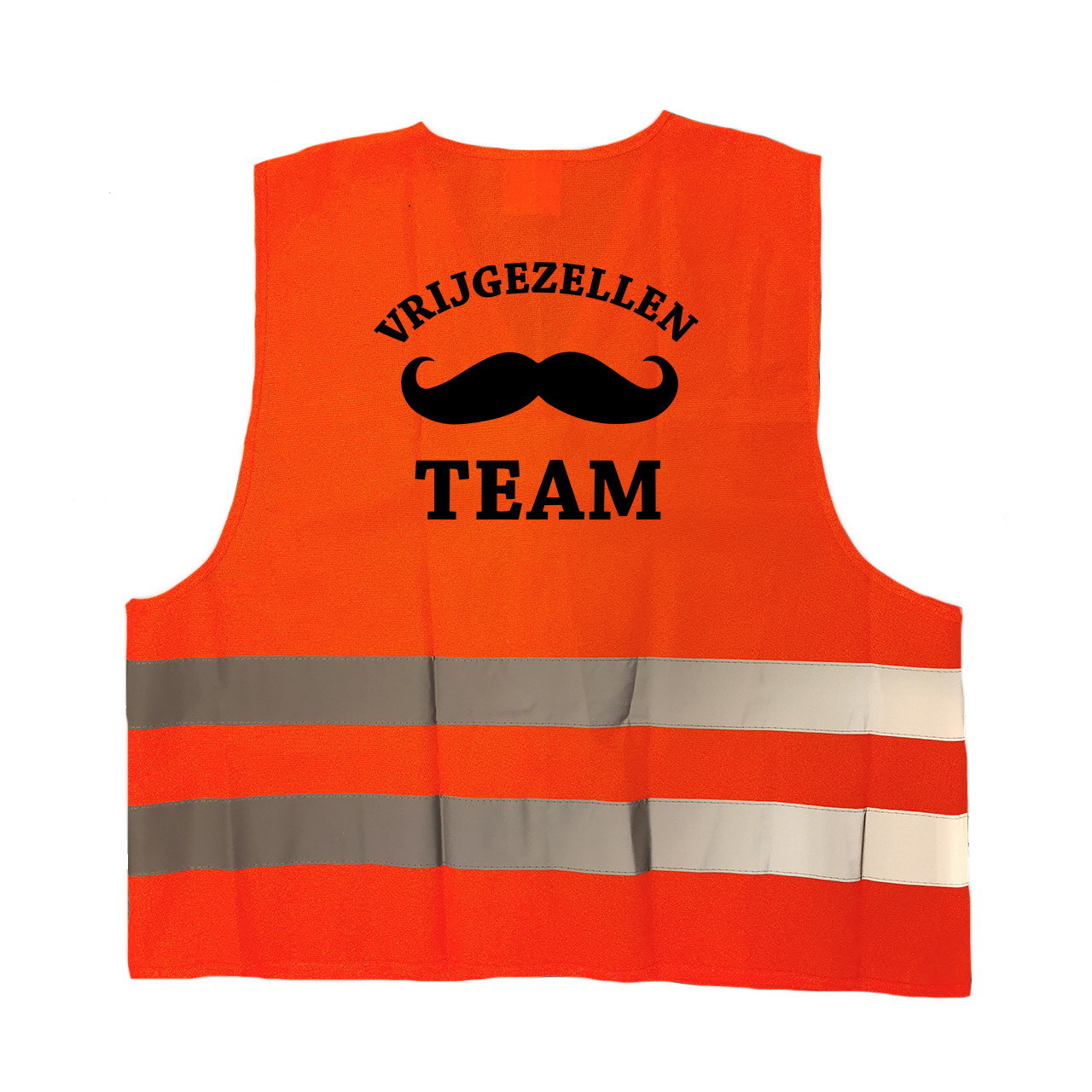 1x Vrijgezellen team / vrijgezellenfeest hesje oranje met reflecterende strepen voor heren One size -