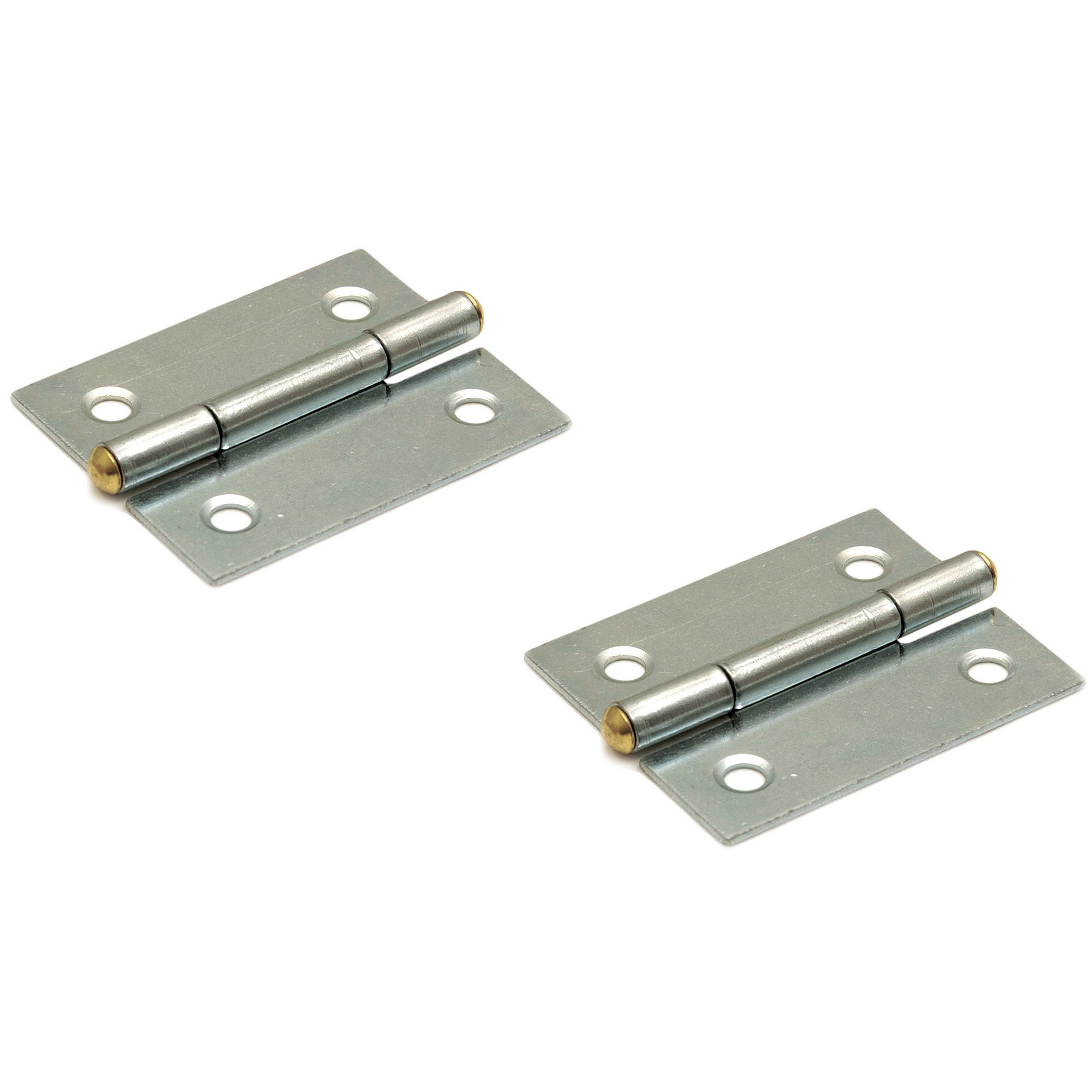 2x stuks scharnier / bouwscharnier / meubelscharnieren verzinkt met rechte hoeken 2,5 x 2,2 x 0,8 cm -
