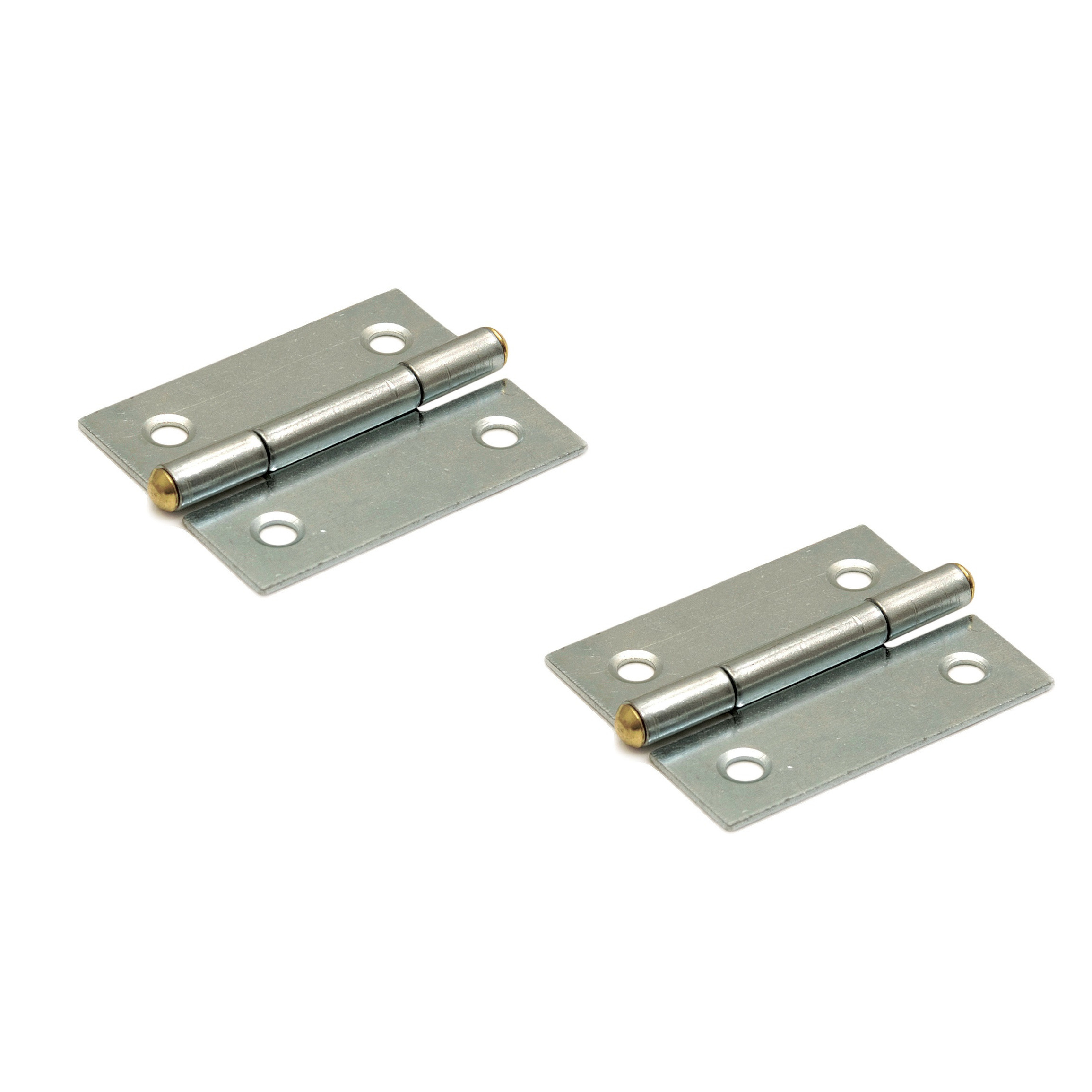 4x stuks scharnier / bouwscharnier / meubelscharnieren verzinkt met rechte hoeken 2,5 x 2,2 x 0,8 cm -