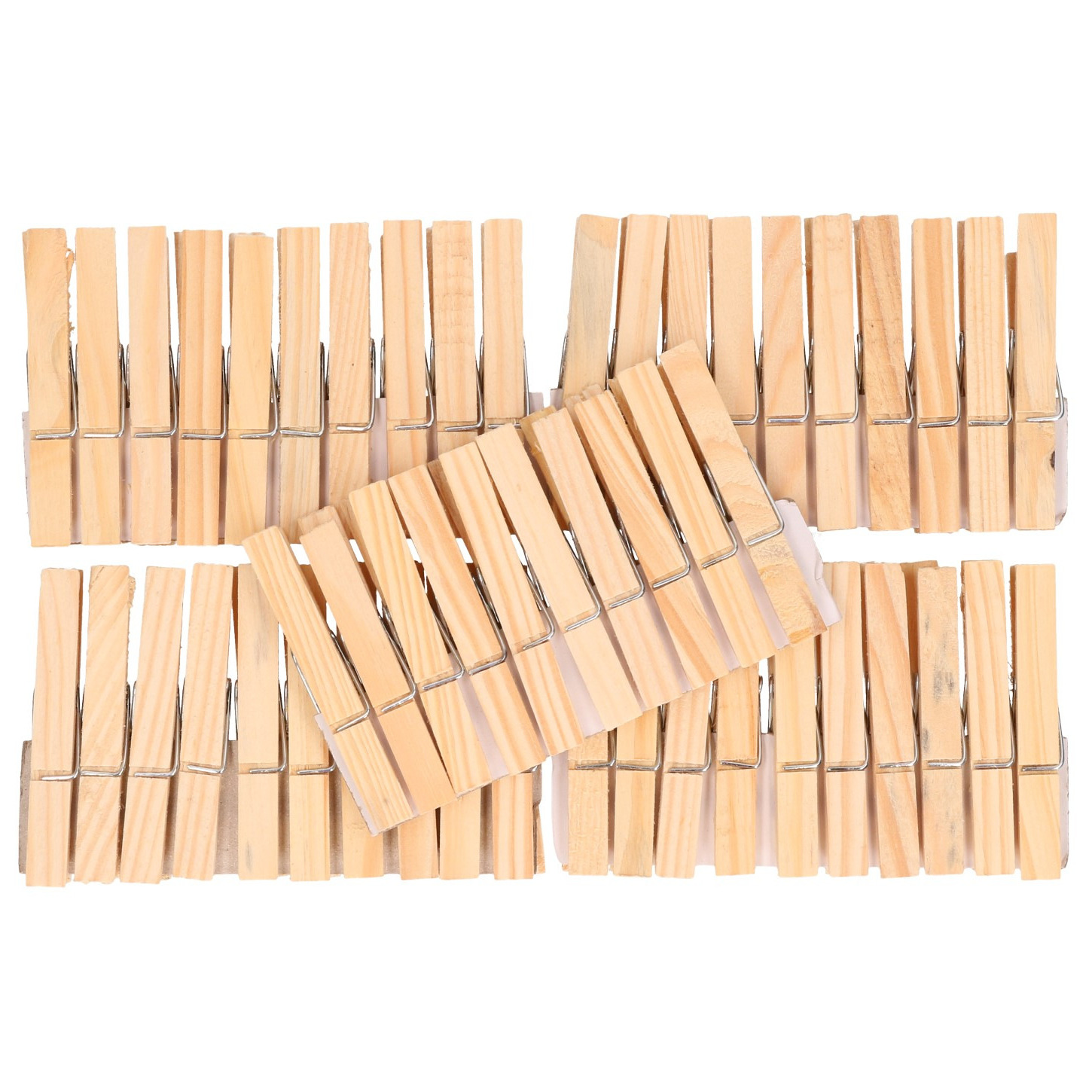 100x Houten wasknijpers 7,5 cm -