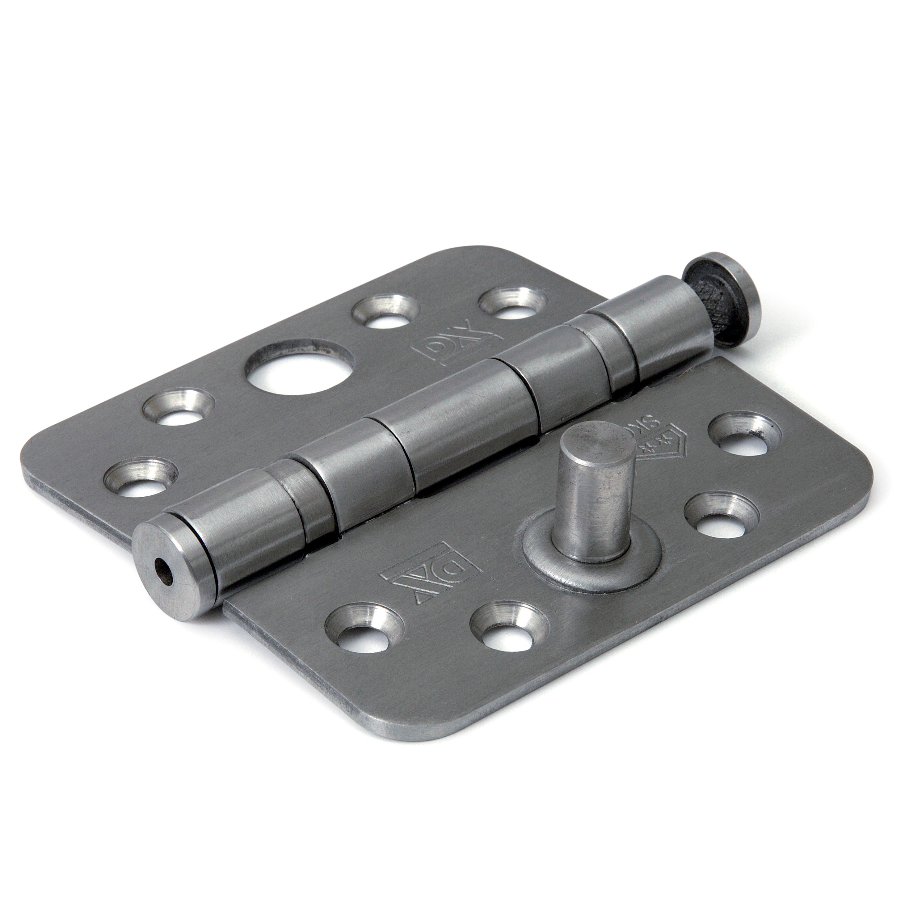 1x stuks kogellagerscharnier / deurscharnieren RVS met ronde hoeken 7,6 x 7,6 x 2,4 cm -