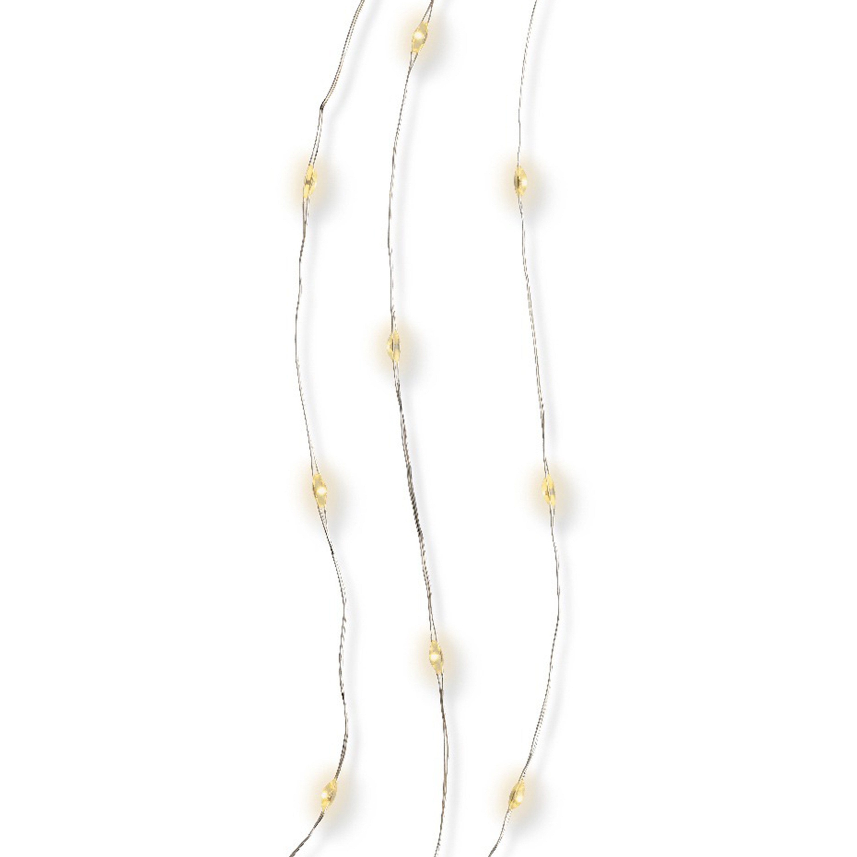 Draadverlichting zilverdraad 60 warm witte lampjes - 295 cm -