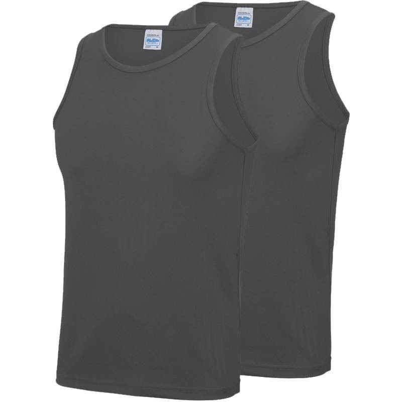 2-Pack Maat S - Sport singlets/hemden grijs voor heren S -