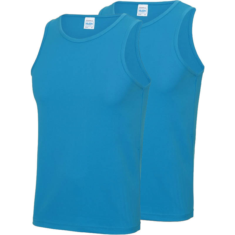 2-Pack Maat L - Sport singlets/hemden blauw voor heren L -