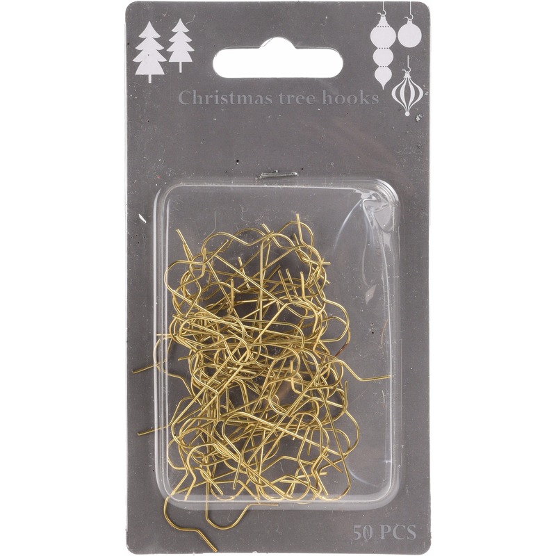 Kerstbalhaakjes - 100x stuks - goud - 3,5 cm - metaal - kerstboomhaakjes -