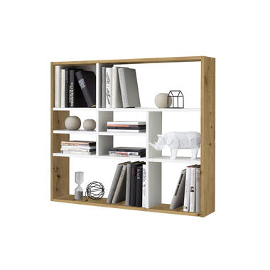 Wandrek Mika - eiken/mat wit - 78,5x90x16 cm - Leen Bakker