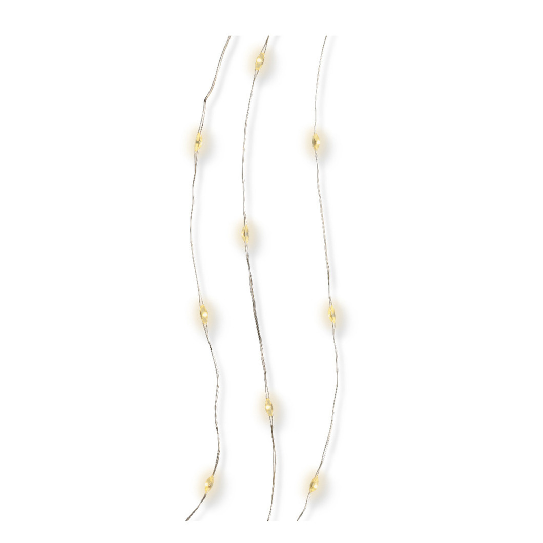 Draadverlichting zilverdraad 20 warm witte lampjes - 95 cm -