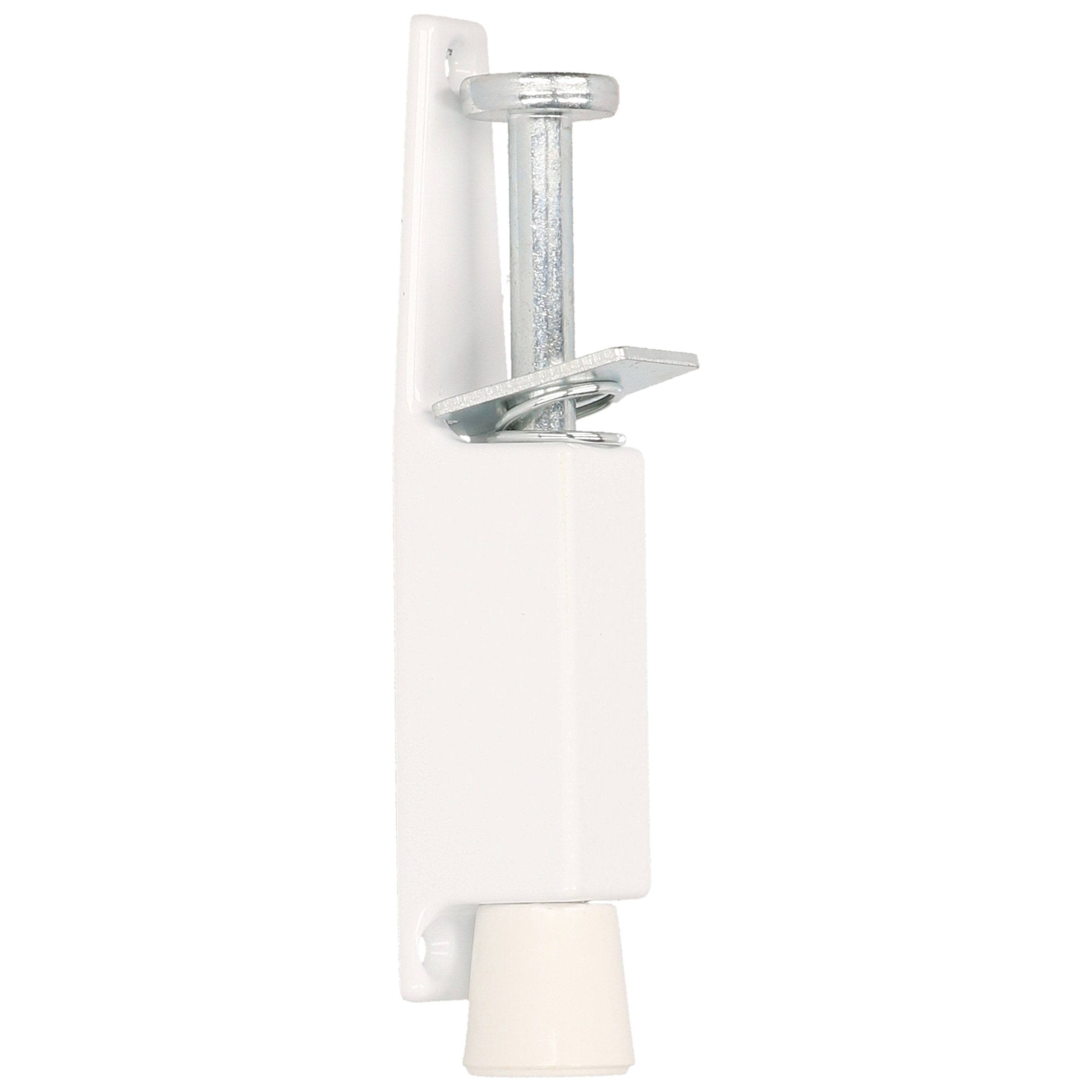 1x stuks deurvastzetter / deurvergrendeling wit met voetstift 12 x 2,5 cm -