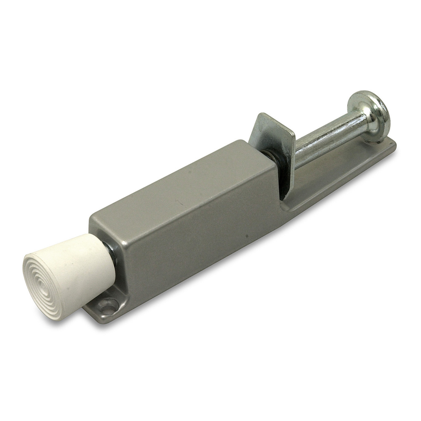 1x stuks deurvastzetter / deurvergrendeling zilvergrijs met voetstift 12 x 2,5 cm -