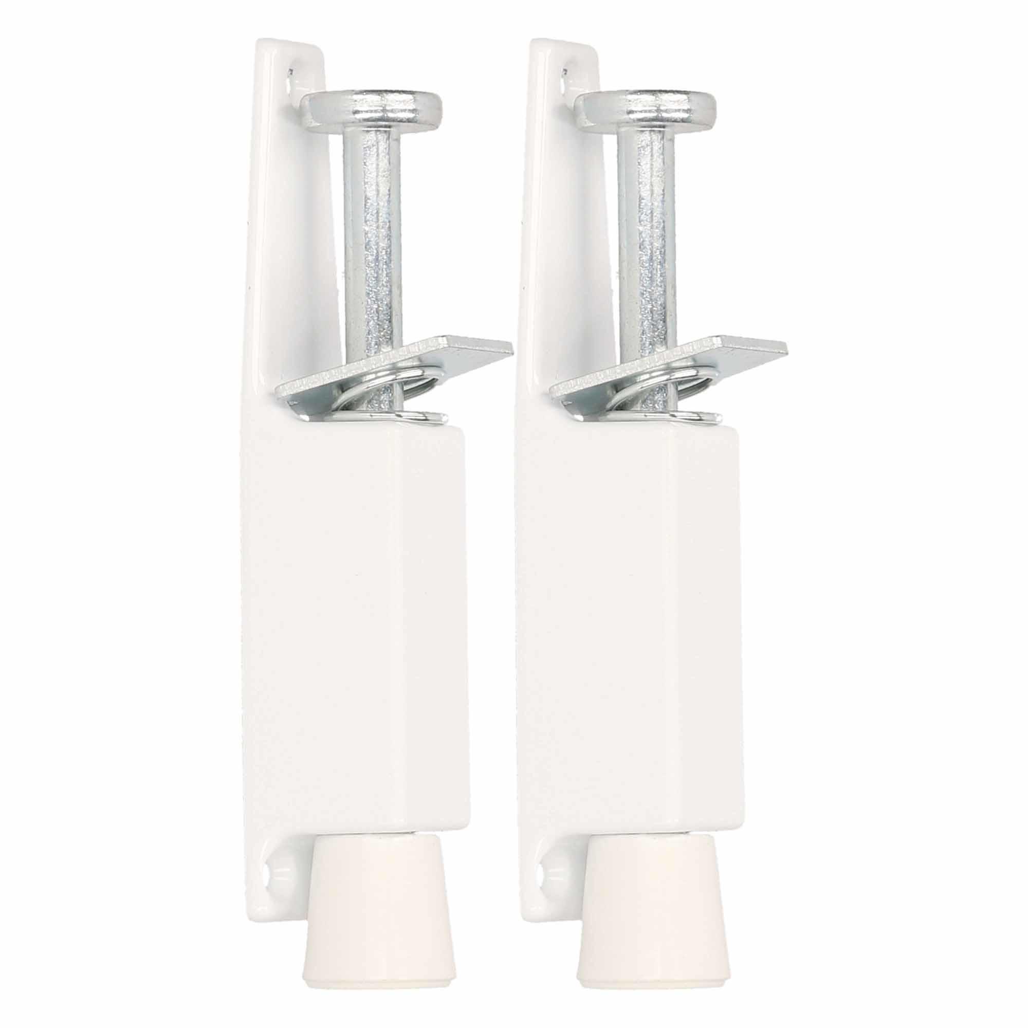 2x stuks deurvastzetter / deurvergrendeling zilvergrijs met voetstift 12 x 2,5 cm -