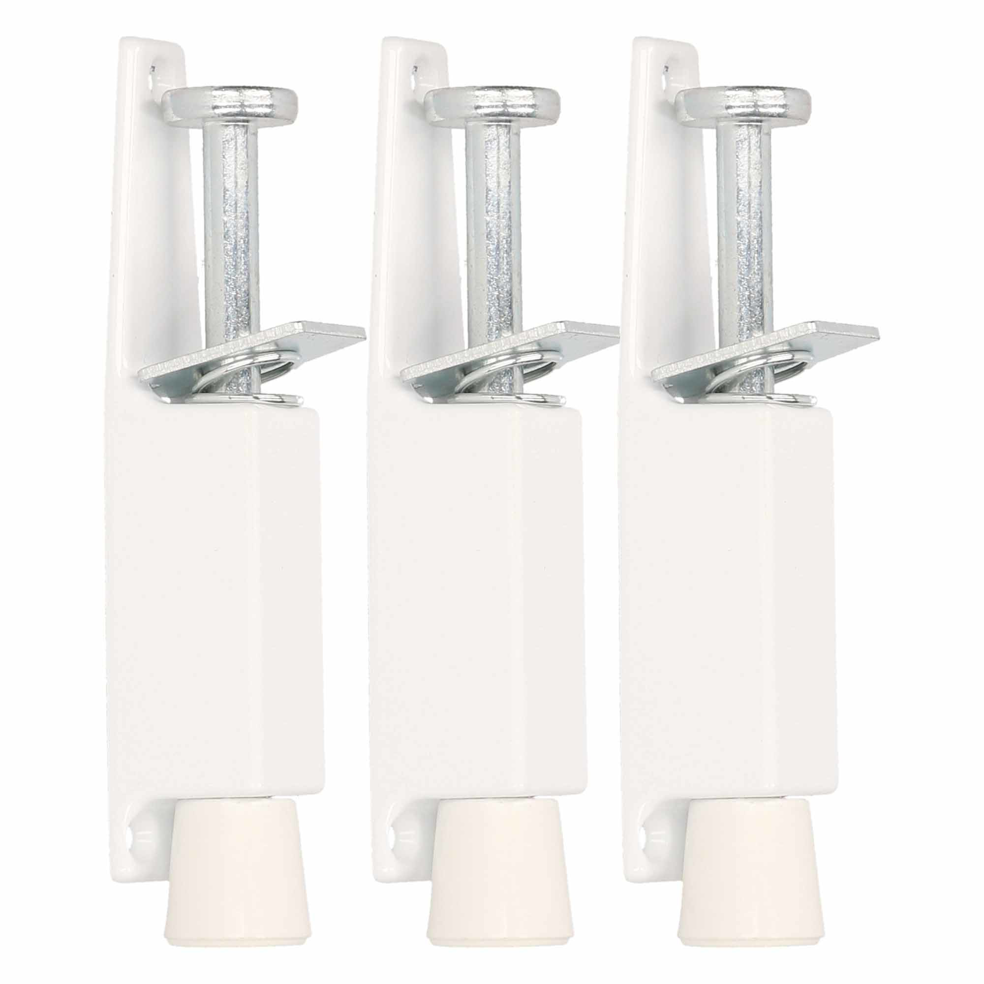 3x stuks deurvastzetter / deurvergrendeling zilvergrijs met voetstift 12 x 2,5 cm -
