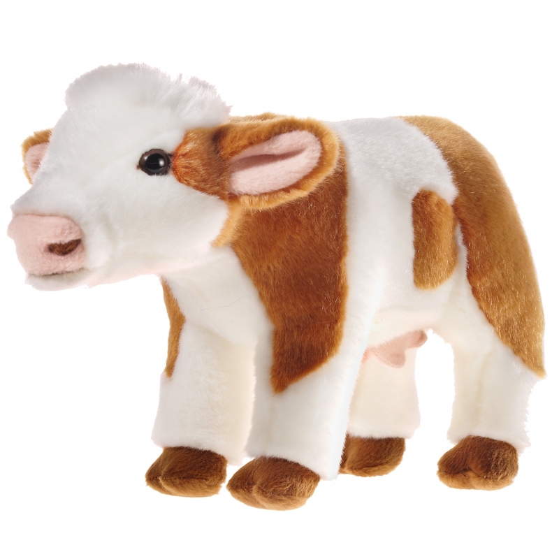 Pluche knuffel koe - boerderijdieren - 27 cm - knuffel cadeau -