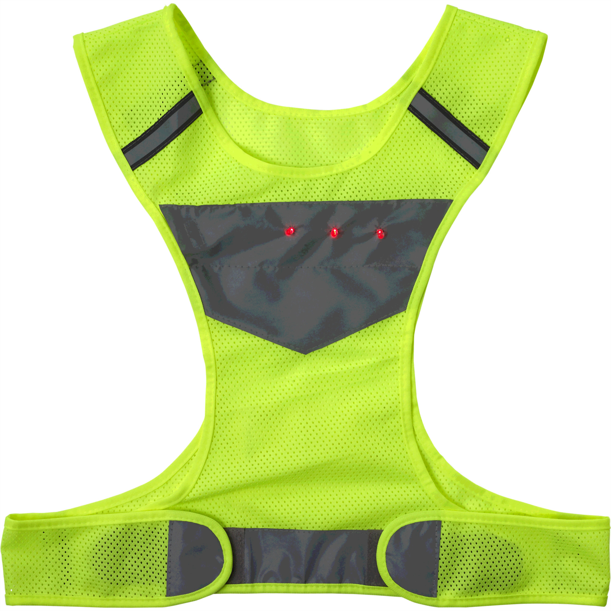 Fluor gele veiligheidsvesten/hesjes reflecterend - Sportkleding - Lichtgevende hardloop kleding One size -