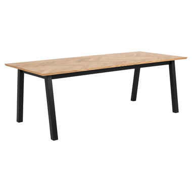 Eetkamertafel Kamena - eikenkleur - 75x220x95 cm - Leen Bakker