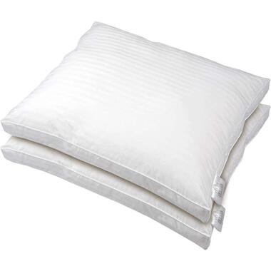 Polydaun hoofdkussenset Nova - wit - 55x65x5 cm - Leen Bakker