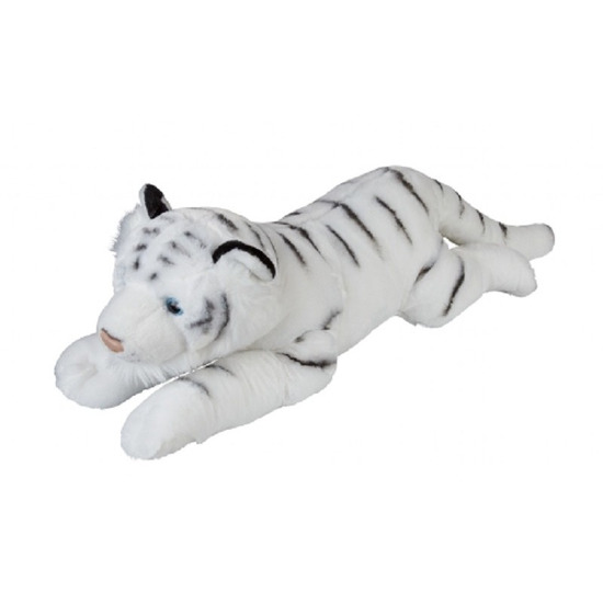 Ravensden Grote pluche witte tijger knuffel - 60 cm - tijgers speelgoed - knuffels -